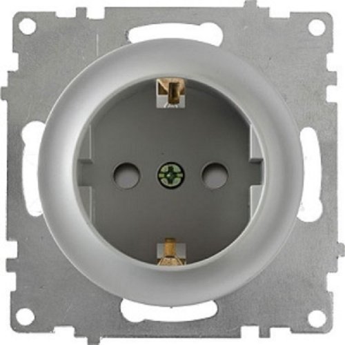 Розетка с заземлением без рамки OneKeyElectro Florence 1-м. шторки серый фото Розетка с заземлением без рамки OneKeyElectro Florence 1-м. шторки серый картинка